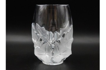 フランス　LALIQUE(ラリック)　ヘデラ(HEDERA)　高さ 約18cm　気品を感じるフラワーベース　(R-084632)