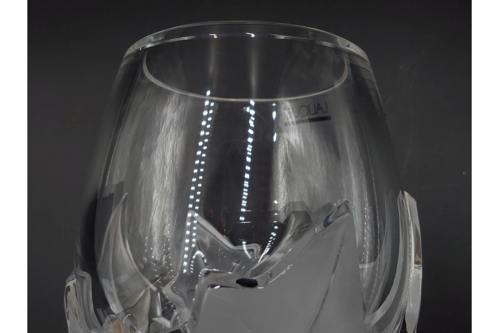 フランス　LALIQUE(ラリック)　ヘデラ(HEDERA)　高さ 約18cm　気品を感じるフラワーベース　(R-084632)