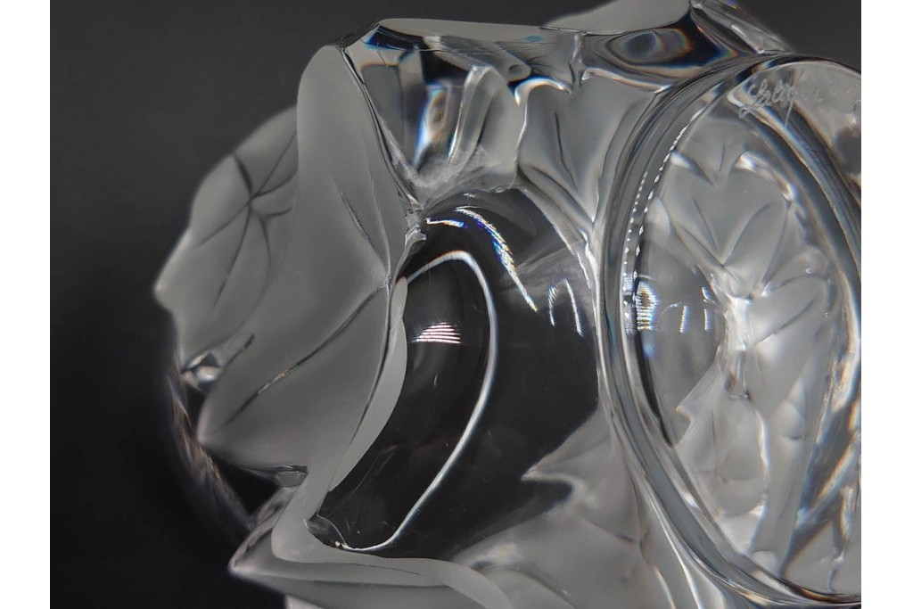 フランス　LALIQUE(ラリック)　ヘデラ(HEDERA)　高さ 約18cm　気品を感じるフラワーベース　(R-084632)