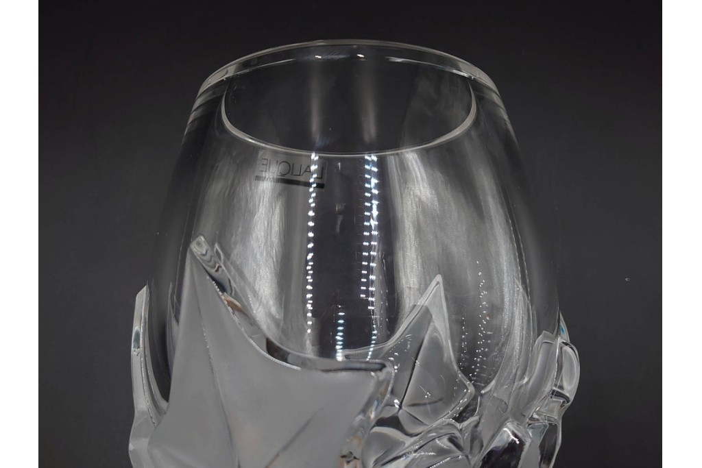 フランス　LALIQUE(ラリック)　ヘデラ(HEDERA)　高さ 約18cm　気品を感じるフラワーベース　(R-084632)