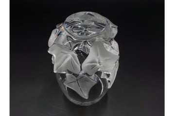 フランス　LALIQUE(ラリック)　ヘデラ(HEDERA)　高さ 約18cm　気品を感じるフラワーベース　(R-084632)