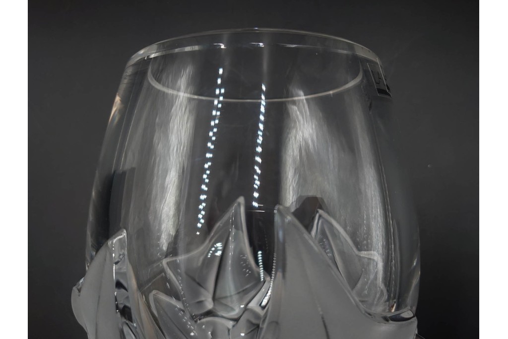 フランス　LALIQUE(ラリック)　ヘデラ(HEDERA)　高さ 約18cm　気品を感じるフラワーベース　(R-084632)