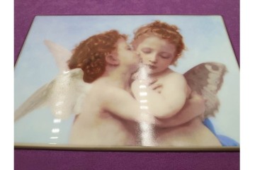 大倉陶園(OKURA、OAC)　「ファーストキス」　49/50　空間に温かみを添える陶板画　(R-084633)