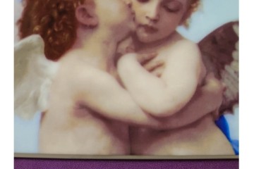 大倉陶園(OKURA、OAC)　「ファーストキス」　49/50　空間に温かみを添える陶板画　(R-084633)