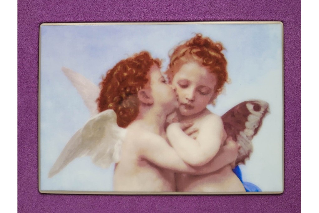 大倉陶園(OKURA、OAC)　「ファーストキス」　49/50　空間に温かみを添える陶板画　(R-084633)