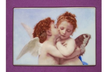 大倉陶園(OKURA、OAC)　「ファーストキス」　49/50　空間に温かみを添える陶板画　(R-084633)