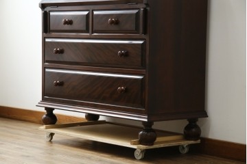 中古　超美品　松本民芸家具　H型　ボールフットがクラシカルな雰囲気を高めるライティングビューロー　定価約42万円　(R-084646)