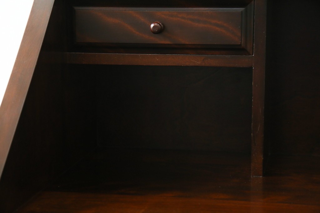 中古　超美品　松本民芸家具　H型　ボールフットがクラシカルな雰囲気を高めるライティングビューロー　定価約42万円　(R-084646)