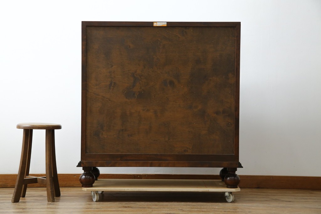 中古　超美品　松本民芸家具　H型　ボールフットがクラシカルな雰囲気を高めるライティングビューロー　定価約42万円　(R-084646)