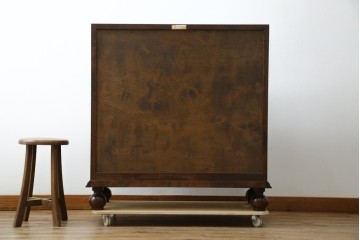 中古　超美品　松本民芸家具　H型　ボールフットがクラシカルな雰囲気を高めるライティングビューロー　定価約42万円　(R-084646)