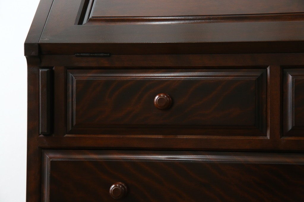 中古　超美品　松本民芸家具　H型　ボールフットがクラシカルな雰囲気を高めるライティングビューロー　定価約42万円　(R-084646)