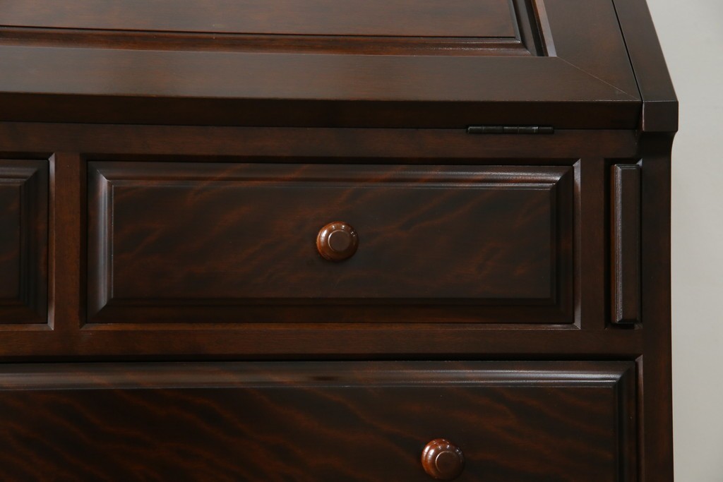 中古　超美品　松本民芸家具　H型　ボールフットがクラシカルな雰囲気を高めるライティングビューロー　定価約42万円　(R-084646)