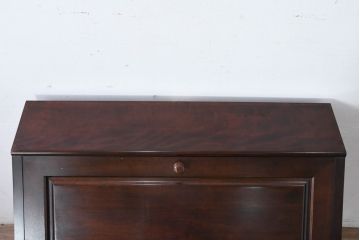 中古　超美品　松本民芸家具　H型　ボールフットが特徴的なライティングビューロー(簿記机、ワークデスク、在宅ワーク、在宅用デスク、サイドチェスト)(定価約42万円)(R-084646)