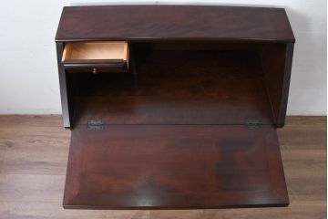 中古　超美品　松本民芸家具　H型　ボールフットが特徴的なライティングビューロー(簿記机、ワークデスク、在宅ワーク、在宅用デスク、サイドチェスト)(定価約42万円)(R-084646)