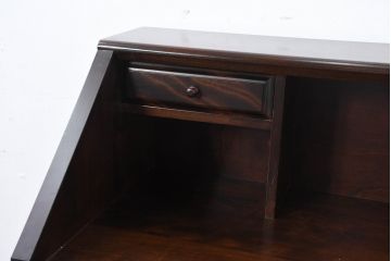 中古　超美品　松本民芸家具　H型　ボールフットが特徴的なライティングビューロー(簿記机、ワークデスク、在宅ワーク、在宅用デスク、サイドチェスト)(定価約42万円)(R-084646)