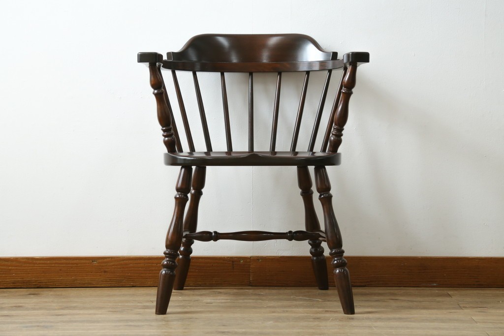 中古　美品　松本民芸家具　#91型　落ち着きのある大人カフェ風インテリアが叶うキャプテンチェア　定価約13万円　(R-084647)