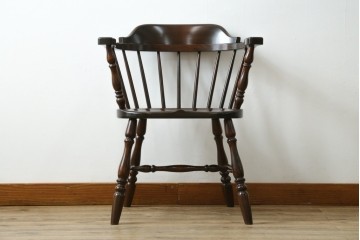 中古　美品　松本民芸家具　#91型　落ち着きのある大人カフェ風インテリアが叶うキャプテンチェア　定価約13万円　(R-084647)