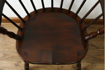 中古　美品　松本民芸家具　#91型　落ち着きのある大人カフェ風インテリアが叶うキャプテンチェア　定価約13万円　(R-084647)