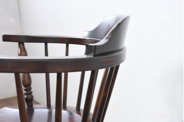 中古　美品　松本民芸家具　#91型　落ち着きのある大人カフェ風インテリアが叶うキャプテンチェア　定価約13万円相当　(R-084647)