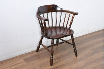 中古　美品　松本民芸家具　#91型　落ち着きのある大人カフェ風インテリアが叶うキャプテンチェア　定価約13万円相当　(R-084647)