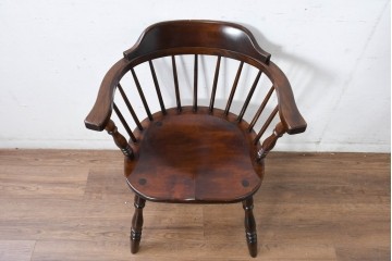 中古　美品　松本民芸家具　#91型　落ち着きのある大人カフェ風インテリアが叶うキャプテンチェア　定価約13万円相当　(R-084647)