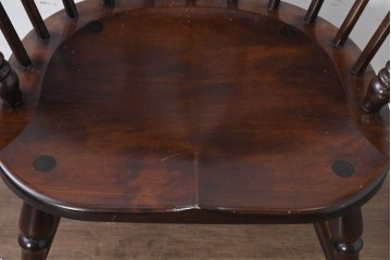 中古　美品　松本民芸家具　#91型　落ち着きのある大人カフェ風インテリアが叶うキャプテンチェア　定価約13万円相当　(R-084647)