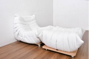 中古　極美品　2024年購入　Ligne roset(リーン・ロゼ)　ROSETTOGO(ロゼトーゴ)　DENDEN(デンデン)　50周年　保証書付き　洗練されたモダンデザインが目を引くパフ(オットマン、フットスツール、腰掛け、椅子、イス)(R-084651)