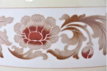 アンティーク雑貨　オールドノリタケ(則武、日陶)　NORITAKE　月桂樹印　菊牡丹文がレトロな火鉢2点セット(手あぶり、鉢カバー、傘立て)(R-084659)