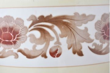 アンティーク雑貨　オールドノリタケ(則武、日陶)　NORITAKE　月桂樹印　菊牡丹文がレトロな火鉢2点セット(手あぶり、鉢カバー、傘立て)(R-084659)