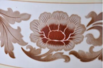 アンティーク雑貨　オールドノリタケ(則武、日陶)　NORITAKE　月桂樹印　菊牡丹文がレトロな火鉢2点セット(手あぶり、鉢カバー、傘立て)(R-084660)