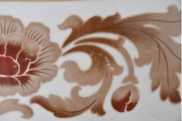 アンティーク雑貨　オールドノリタケ(則武、日陶)　NORITAKE　月桂樹印　菊牡丹文がレトロな火鉢2点セット(手あぶり、鉢カバー、傘立て)(R-084660)