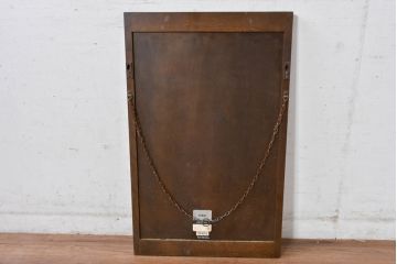 中古　美品　カリモク家具(karimoku)　お部屋に馴染みやすいシンプルな木製フレームのウォールミラー(姿見、壁掛け鏡)(R-084662)