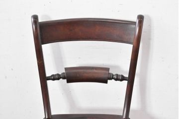 中古　美品　松本民芸家具　背貫のデザインが目を引くB型ワイコムチェア(板座チェア、ワークチェア、ダイニングチェア、イス、椅子)(定価約12万円)(R-084665)