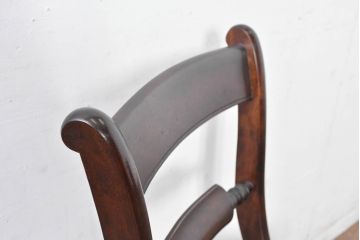 中古　美品　松本民芸家具　背貫のデザインが目を引くB型ワイコムチェア(板座チェア、ワークチェア、ダイニングチェア、イス、椅子)(定価約12万円)(R-084665)