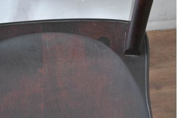 中古　美品　松本民芸家具　背貫のデザインが目を引くB型ワイコムチェア(板座チェア、ワークチェア、ダイニングチェア、イス、椅子)(定価約12万円)(R-084665)