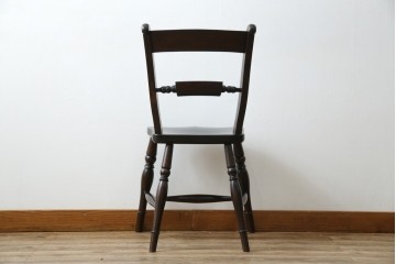 中古　美品　松本民芸家具　背貫のデザインが目を引くB型ワイコムチェア　定価約12万円相当　(R-084665)