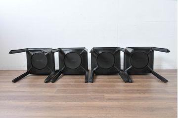 中古　美品　Cassina(カッシーナ)　412　CAB(キャブ)　MARIO BELLINI(マリオベリーニ)　シックでラグジュアリーな雰囲気を高めるアームレスチェア4脚セット(キャブチェア、ダイニングチェア、椅子、イス、バラ売り可能)(定価約120万円)(R-084667)