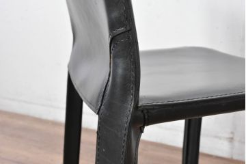 中古　美品　Cassina(カッシーナ)　412　CAB(キャブ)　MARIO BELLINI(マリオベリーニ)　シックでラグジュアリーな雰囲気を高めるアームレスチェア4脚セット(キャブチェア、ダイニングチェア、椅子、イス、バラ売り可能)(定価約120万円)(R-084667)