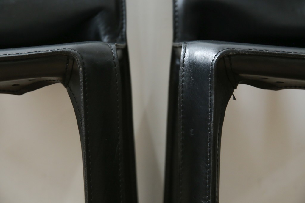 中古　美品　Cassina(カッシーナ)　412　CAB(キャブ)　MARIO BELLINI(マリオベリーニ)　シックでラグジュアリーな雰囲気を高めるアームレスチェア4脚　セット定価約120万円相当　(R-084667)