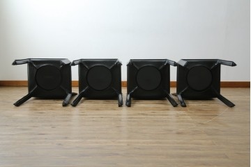 中古　美品　Cassina(カッシーナ)　412　CAB(キャブ)　MARIO BELLINI(マリオベリーニ)　シックでラグジュアリーな雰囲気を高めるアームレスチェア4脚　セット定価約120万円相当　(R-084667)