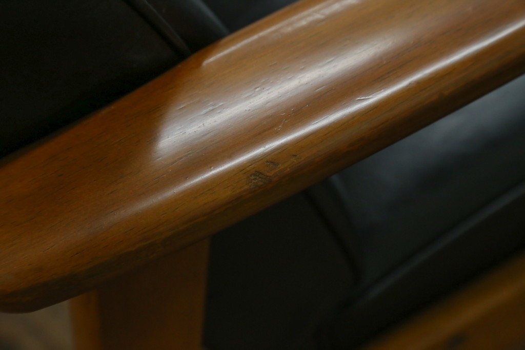 和製ヴィンテージ　オールドカリモク　カリモク家具(karimoku)　合皮製　Kチェア 1シーター 2脚セット(R-084668)