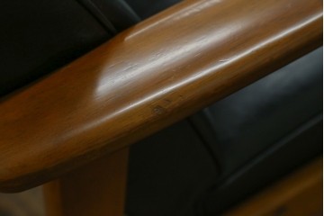 和製ヴィンテージ　オールドカリモク　カリモク家具(karimoku)　合皮製　Kチェア 1シーター 2脚セット(R-084668)