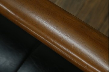 和製ヴィンテージ　オールドカリモク　カリモク家具(karimoku)　合皮製　Kチェア 1シーター 2脚セット(R-084668)