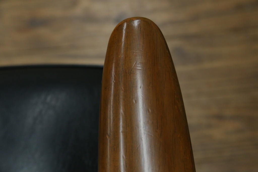 和製ヴィンテージ　オールドカリモク　カリモク家具(karimoku)　合皮製　Kチェア 1シーター 2脚セット(R-084668)