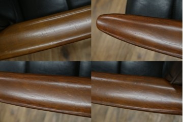 和製ヴィンテージ　オールドカリモク　カリモク家具(karimoku)　合皮製　Kチェア 1シーター 2脚セット(R-084668)