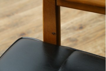 和製ヴィンテージ　オールドカリモク　カリモク家具(karimoku)　合皮製　Kチェア 1シーター 2脚セット(R-084668)