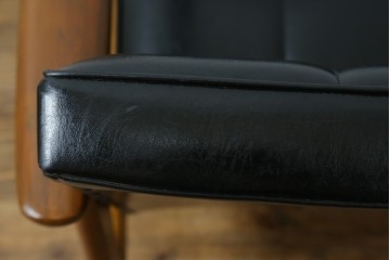 和製ヴィンテージ　オールドカリモク　カリモク家具(karimoku)　合皮製　Kチェア 1シーター 2脚セット(R-084668)