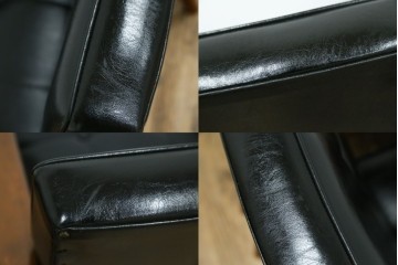 和製ヴィンテージ　オールドカリモク　カリモク家具(karimoku)　合皮製　Kチェア 1シーター 2脚セット(R-084668)