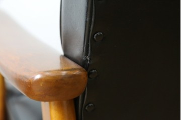 和製ヴィンテージ　オールドカリモク　カリモク家具(karimoku)　合皮製　Kチェア 1シーター 2脚セット(R-084668)