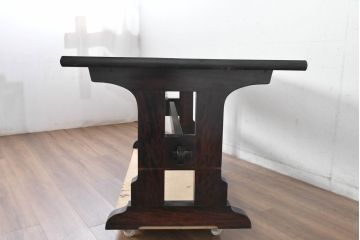 中古　美品　松本民芸家具　C型食卓　クラシックで上品な佇まいが魅力のダイニングテーブル　定価約46万円相当　(R-084670)